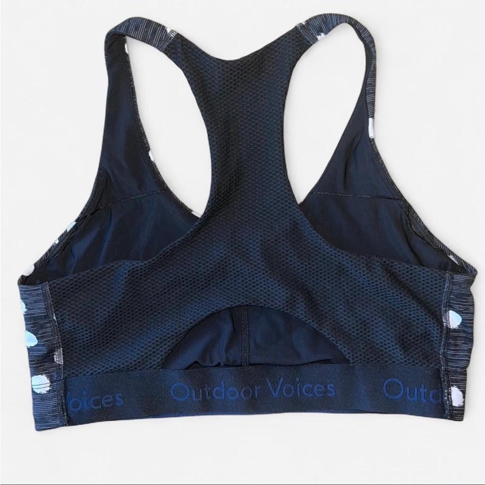 Outdoor Voices Doing Things Bra Brushstroke Polka Dot Black - Size L - Picture 2 of 5